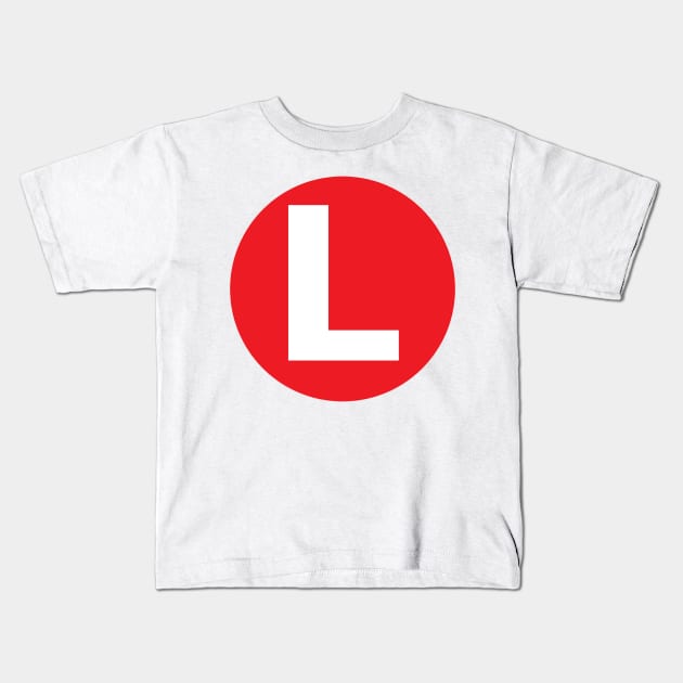 Letter L Big Red Dot Letters & Numbers Kids T-Shirt by skycloudpics